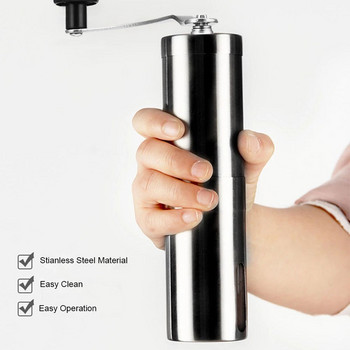 Χειροκίνητος μύλος καφέ για γαλλική ανάγλυφη μηχανή Χειρός Mini Cup Βουρτσισμένο από ανοξείδωτο χάλυβα φορητός κωνικός μύλος