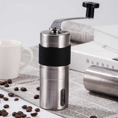 Rasnita de cafea argintie Mini râșniță manuală din oțel inoxidabil Mașină de râșnire pentru boabe de cafea, manuală, râșniță pentru scule de bucătărie