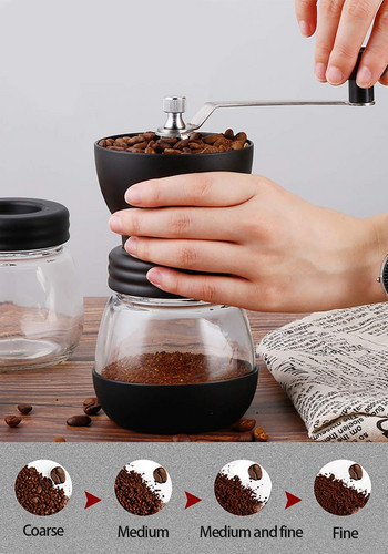 Χειροκίνητος μύλος καφέ με κεραμικά γρέζια, μύλος χεριού Coffee μύλος Coffee bean Grinder Burr Φορητό καφετιέρα Κατσαρόλα καφέ Bean MakerR