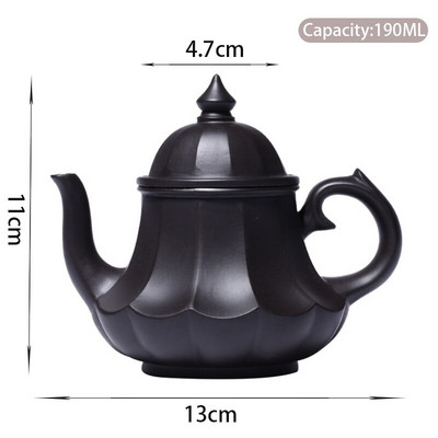 190 ml Yixing purpurinio molio arbatinukai Neapdorotos rūdos juodojo purvo arbatos puodelis virdulys rankų darbo Zisha arbatos arbatos rinkinys Kinų arbatos ceremonija pritaikyta