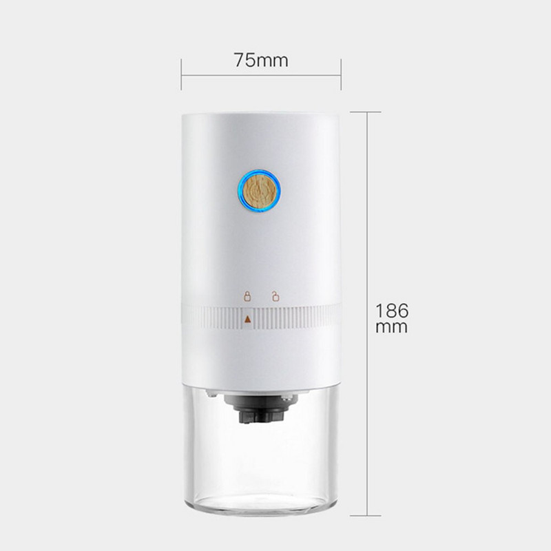 Nešiojama elektrinė kavos malūnėlis su šepetėliu USB įkraunamas šlifavimo šerdies pupelių malūnėlis, skirtas kavinei espreso aparatui, kavos virimo aparatui