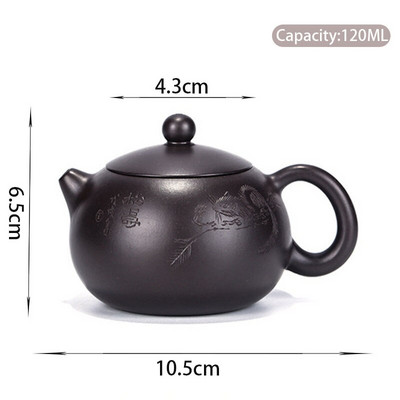 Ceainic chinezesc Yixing violet din lut, 120 ml, minereu brut, noroi negru, ceainic Xishi, filtru Zisha, fierbător de frumusețe, accesorii pentru set de ceai de uz casnic