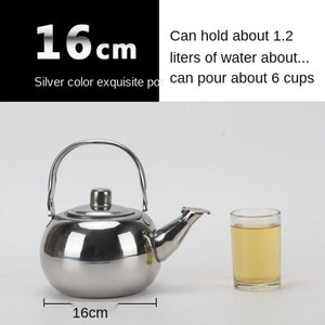 Naujas storas nerūdijančio plieno arbatinukas, 1,6 l arbatinukas, išskirtinis arbatinukas, restoranas, viešbučio virdulys, buitinis arbatinukas, gėlių arbatinukas