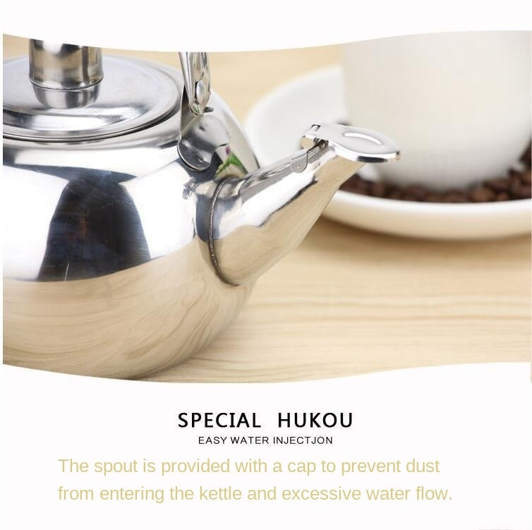 Naujas storas nerūdijančio plieno arbatinukas, 1,6 l arbatinukas, išskirtinis arbatinukas, restoranas, viešbučio virdulys, buitinis arbatinukas, gėlių arbatinukas