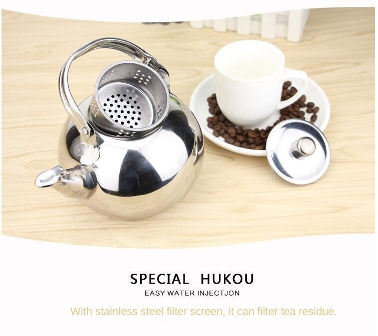Naujas storas nerūdijančio plieno arbatinukas, 1,6 l arbatinukas, išskirtinis arbatinukas, restoranas, viešbučio virdulys, buitinis arbatinukas, gėlių arbatinukas