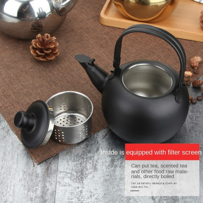 Naujas storas nerūdijančio plieno arbatinukas, 1,6 l arbatinukas, išskirtinis arbatinukas, restoranas, viešbučio virdulys, buitinis arbatinukas, gėlių arbatinukas