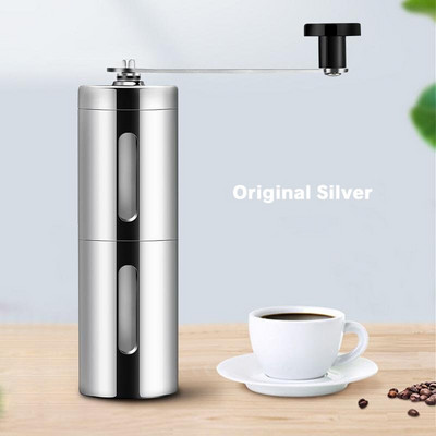 Rozsdamentes acél hordozható kézi kávédaráló, professzionális kézi kávédaráló, mini kézzel készített babsorzó konyhai eszköz