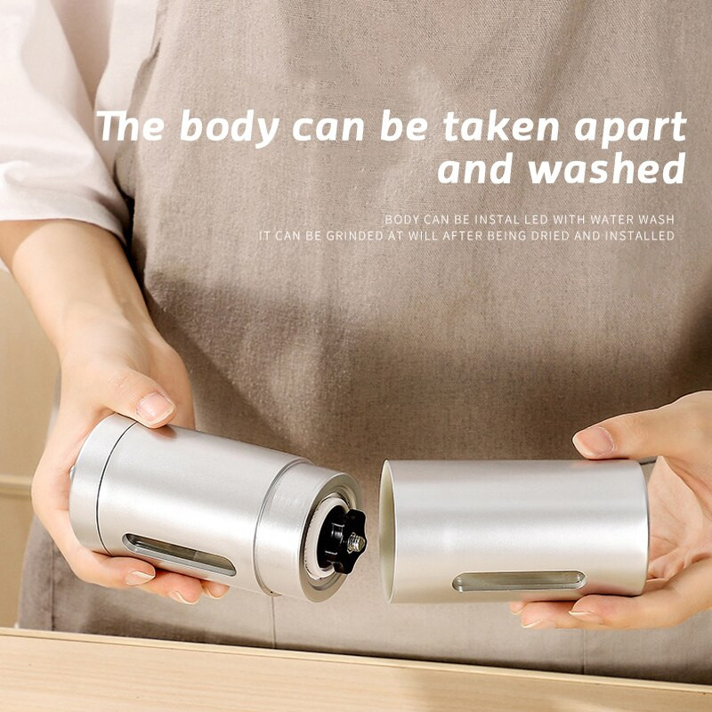 Rozsdamentes acél hordozható kézi kávédaráló, professzionális kézi kávédaráló, mini kézzel készített babsorzó konyhai eszköz