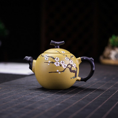 Автентична тенджера за чай Yixing лилава глина Plum Dragon Egg Teapot Ore Beauty Kettle Ръчно изработен сервиз за чай Персонализирани подаръци 250 ml