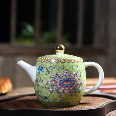 WSHYUFEI Authentic Jingdezhen Porcelain Art Bird teáskanna Exquisite Enamel Color Teáskanna kézzel készített kerámiák Teaedény teáskészlet 280 ml