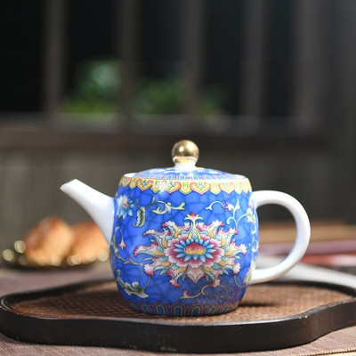 WSHYUFEI Authentic Jingdezhen Porcelain Art Bird teáskanna Exquisite Enamel Color Teáskanna kézzel készített kerámiák Teaedény teáskészlet 280 ml