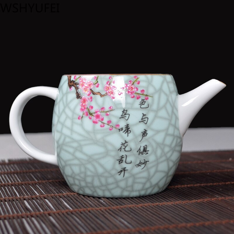 WSHYUFEI Authentic Jingdezhen Porcelain Art Bird teáskanna Exquisite Enamel Color Teáskanna kézzel készített kerámiák Teaedény teáskészlet 280 ml