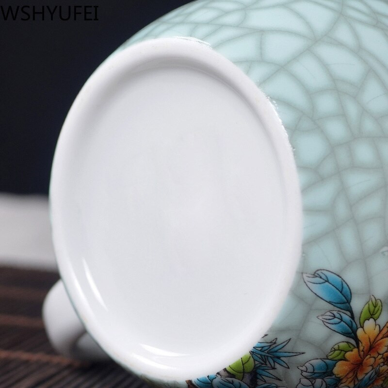WSHYUFEI Authentic Jingdezhen Porcelain Art Bird teáskanna Exquisite Enamel Color Teáskanna kézzel készített kerámiák Teaedény teáskészlet 280 ml