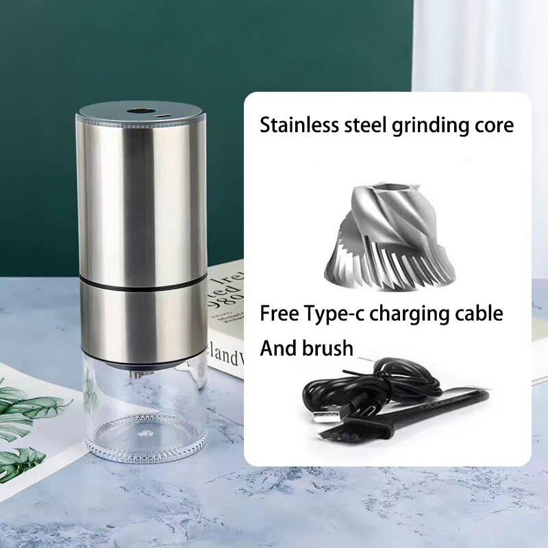 2022 m. Naujas atnaujinimas Kavos malūnėlis Nešiojamas automatinis malūnėlis Keraminis kavos pupelių malūnėlis C TYPE-C USB greitas įkrovimas