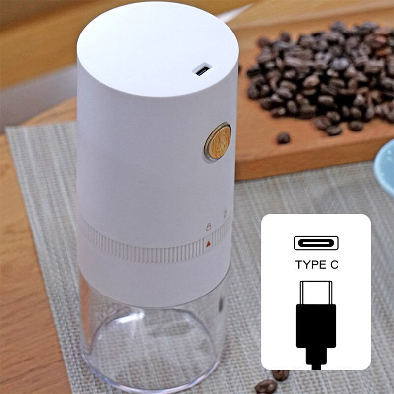 2022 m. Naujas atnaujinimas Kavos malūnėlis Nešiojamas automatinis malūnėlis Keraminis kavos pupelių malūnėlis C TYPE-C USB greitas įkrovimas