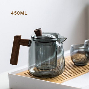 Ceainice simple din sticlă PINNY Conține căptușeală de filtru Ceainic Kung Fu de borosilicat de înaltă rezistență Vase portabile