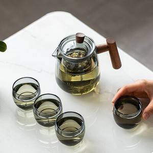 Ceainice simple din sticlă PINNY Conține căptușeală de filtru Ceainic Kung Fu de borosilicat de înaltă rezistență Vase portabile