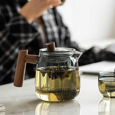 PINNY Simple Glass Teapots Contains Filter Liner Високоустойчив боросиликатен кунг-фу чайник Преносими съдове за пиене