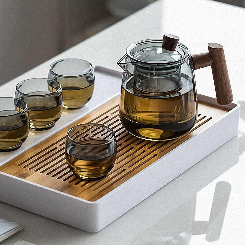 Ceainice simple din sticlă PINNY Conține căptușeală de filtru Ceainic Kung Fu de borosilicat de înaltă rezistență Vase portabile