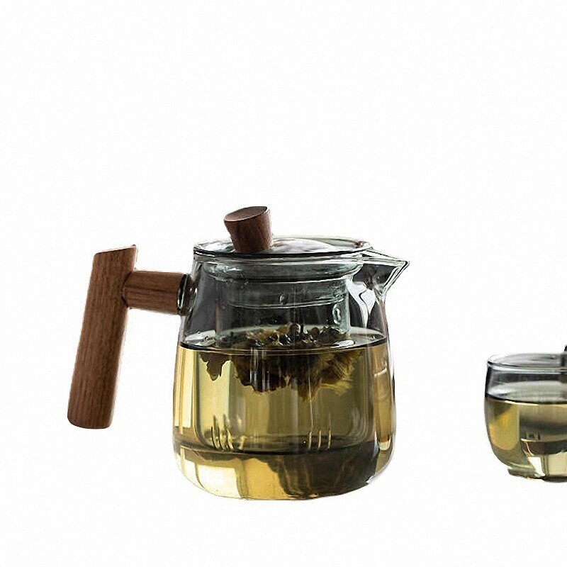 Ceainice simple din sticlă PINNY Conține căptușeală de filtru Ceainic Kung Fu de borosilicat de înaltă rezistență Vase portabile