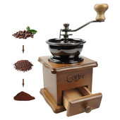 Rankinis kavos pupelių malūnėlis Medinis rankinis kavos malūnėlis nerūdijančio plieno Retro kavos prieskonių malūnėlis su keramikiniu malūnu