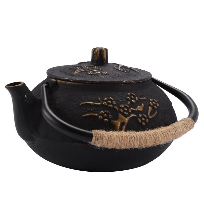 Japoniškas ketaus arbatinukas su nerūdijančio plieno infuzija / sieteliu , slyvų žiedai 30 uncijų ( 900 ml )