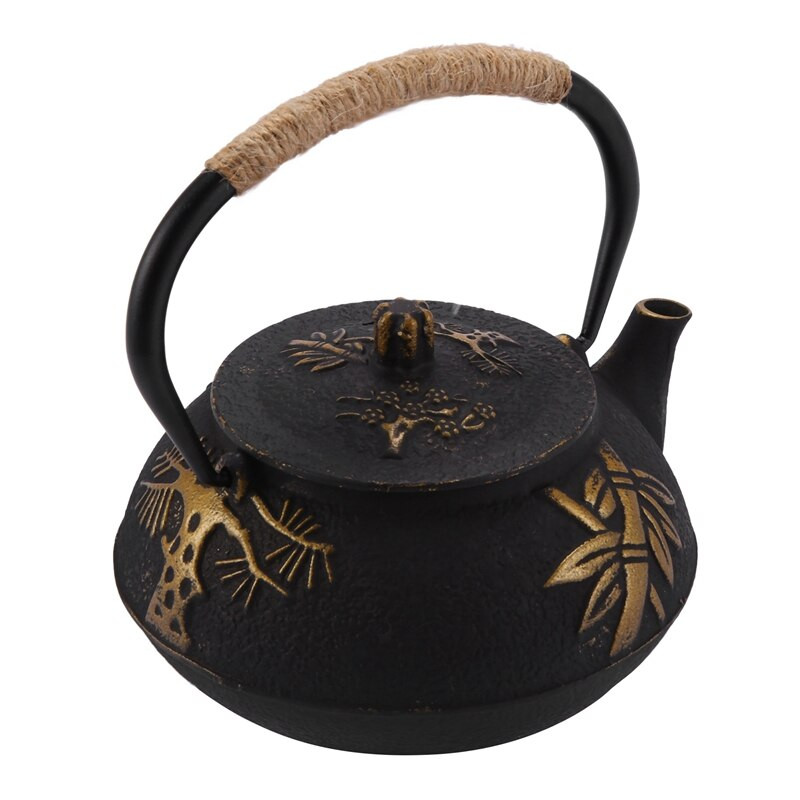 Japoniškas ketaus arbatinukas su nerūdijančio plieno infuzija / sieteliu , slyvų žiedai 30 uncijų ( 900 ml )