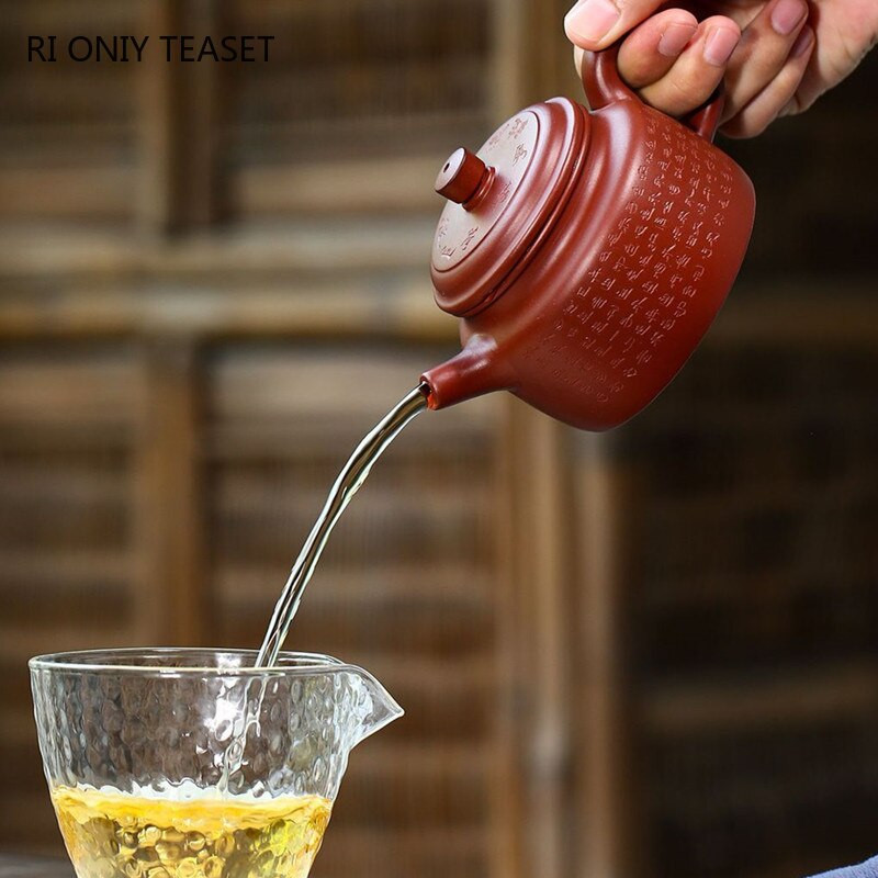 220 ml klasikinis Yixing purpurinio molio arbatinukas buitinis filtras grožio virdulys žaliavinės rūdos Dahongpao Zisha arbatos puodo arbatos rinkinio priedai