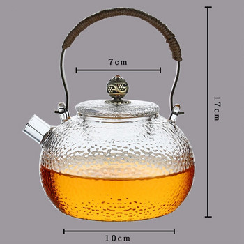 700 мл чайник, студен чайник, чук, топлоустойчиво стъкло, прозрачна медна дръжка, лъчева тенджера, която може да се нагрява, чайник