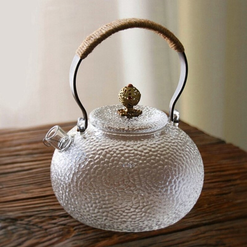 700 ml-es teáskanna hideg vízforraló kalapács hőálló üveg átlátszó réz fogantyú gerenda edény melegíthető vízforraló
