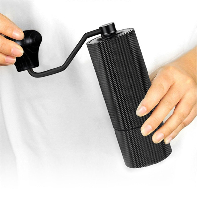 Atnaujinkite rankinį kavos malūnėlį CNC nerūdijančio plieno šlifavimo šerdies reguliuojamas profesionalus kavos pupelių malimas su dvigubu guoliu