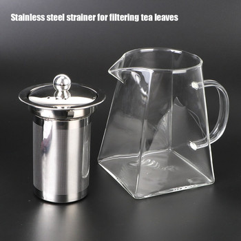 550/750/950ML Прозрачен чайник Топлоустойчива настойка за чай Домакински прибори за чай Стъклен чайник с настойка от неръждаема стомана