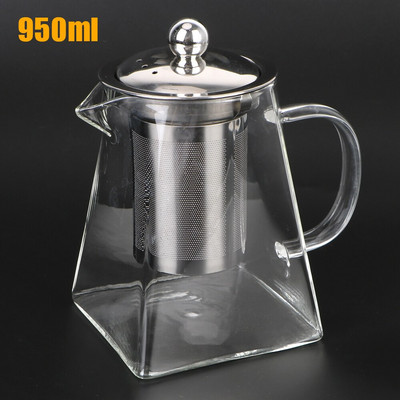 550/750/950ML ceainic transparent infuzor de ceai rezistent la caldura ceainic din sticla de uz casnic cu infuzor din otel inoxidabil