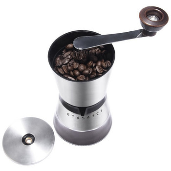 Χειροκίνητος φορητός μύλος καφέ από ανοξείδωτο ατσάλι Ρυθμιζόμενος μύλος με κόκκους καφέ με Εργαλείο κουζίνας καφέ από μύλους χειρός
