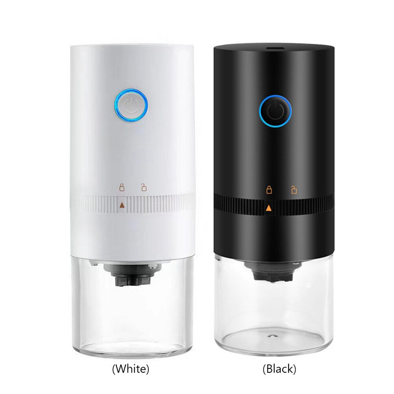 Електрическа кафемелачка Кафе Автоматична мелница за кафе на зърна Кафе машина за еспресо за дома Пътуване Преносима USB акумулаторна