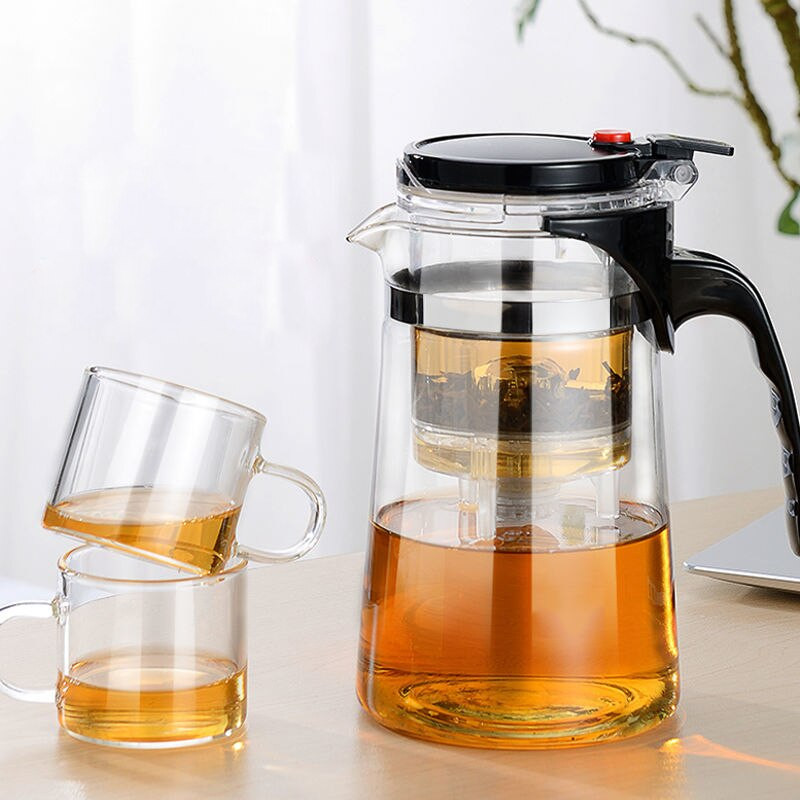 Teáskészletek Hőálló üveg teáskanna Tea infuser Kínai Kung Fu teáskészlet Vízforraló Kávés Üvegfőző Kényelmes irodai teáskannák
