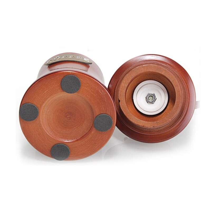 Rasnita de cafea manuala din lemn, vintage, cu manivela, cu freza din ceramica cu setare reglabila