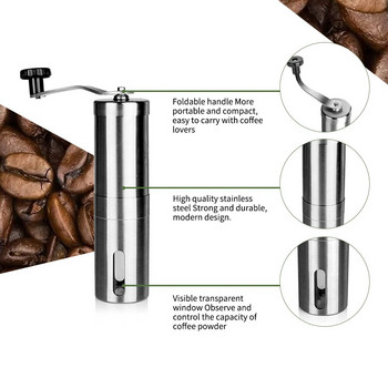 Vip Link Icafilas Εγχειρίδιο Κεραμικός μύλος καφέ Ρυθμιζόμενος μύλος καφέ Easy Clean από ανοξείδωτο ατσάλι Εργαλεία κουζίνας