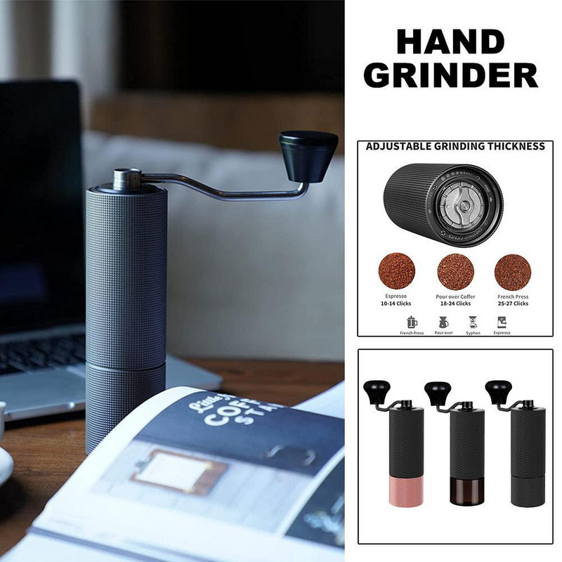 Râșniță manuală de cafea în interiorul râșniței portabile de înaltă calitate, cu poziționare dublă a rulmenților, pentru unelte de cafea de bucătărie de acasă