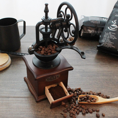 Εγχειρίδιο ευρωπαϊκού στυλ Μύλος καφέ Χειροποίητος Χυτοσίδηρος Ρετρό Χειροποίητοι κόκκοι καφέ Spice Mini Burr Mill Grinders Εργαλείο κουζίνας