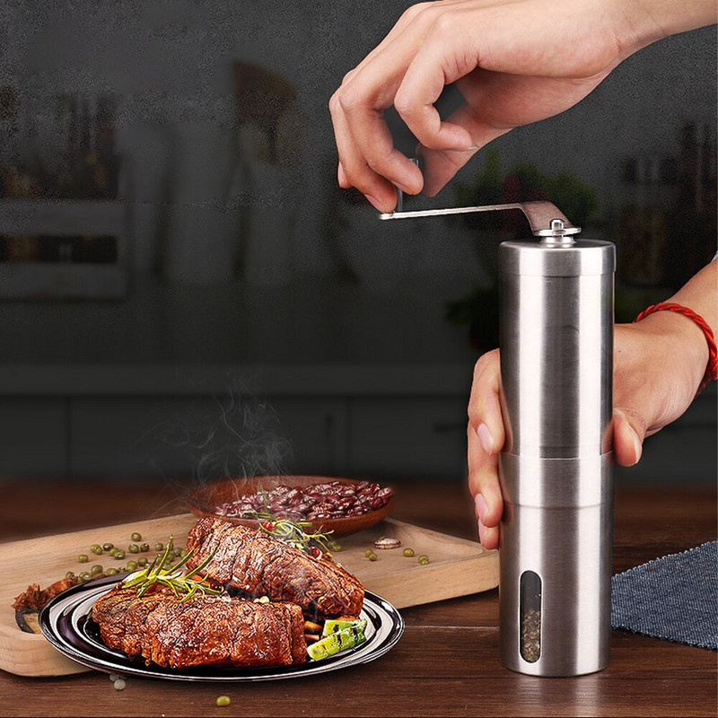 Rasnita de cafea manuala portabila din otel inoxidabil Rasnita de cafea reglabila din ceramica Aparate de cafea Ustensile de bucatarie usor de curatat