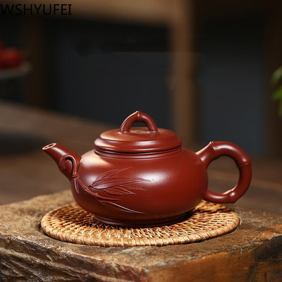 200 ml yixing teekann zisha Dahongpao bambusest sektsioon teekann käsitööna valmistatud veekeetja Kodumajapidamises kasutatava tee keetja teekomplekt tee