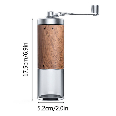 Ръчна кафемелачка Burr Преносима керамична кафемелачка Burr с безкрайно регулируема мелница Ръчна манивела Кафемелачка за Hom