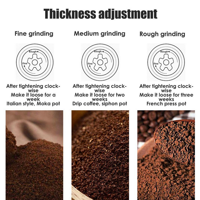 Ръчна кафемелачка Burr Преносима керамична кафемелачка Burr с безкрайно регулируема мелница Ръчна манивела Кафемелачка за Hom