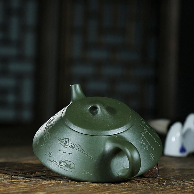 110 ml Kinijos Yixing purpurinio molio arbatinukai žaliavinio rūdos žalio purvo akmens samtelis arbatos puodukas Zisha filtras namų virdulys arbatos rinkinio reikmenys