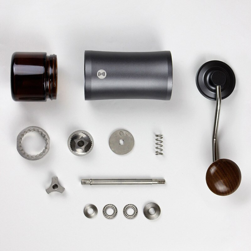 Rasnita manuala pentru boabe de cafea Rasnita pentru boabe de cafea de uz casnic Miez din otel inoxidabil Cafea prin picurare cu ax dublu Espresso Aparat manual de cafea