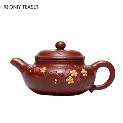 260 ml Kinijos Yixing purpurinio molio arbatos puodas Raw Ore Dahongpao antikvariniai arbatinukai, rankomis dažyti slyvų bossom namų virdulys Zisha arbatos rinkinys