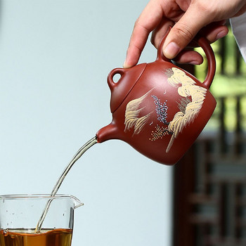 BORREY Yixing Kung Fu Zisha чайник Ръчно изработена кана за чай Лилава глинена кана за чай Китайска чайна церемония персонализиран подарък Puer Oolong кана за чай