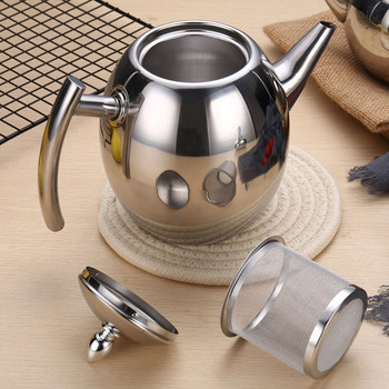 Чайник от неръждаема стомана Многофункционален чайник Индукционна готварска печка Тенджера за вряща вода Направете кана за чай с филтър Ресторант Домашен комплект за чай