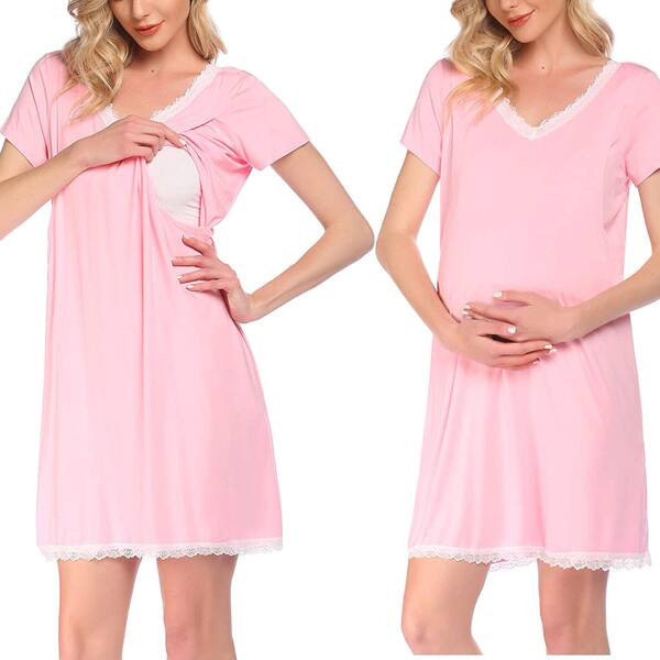 Дамска нощница с дантела за кърмачки